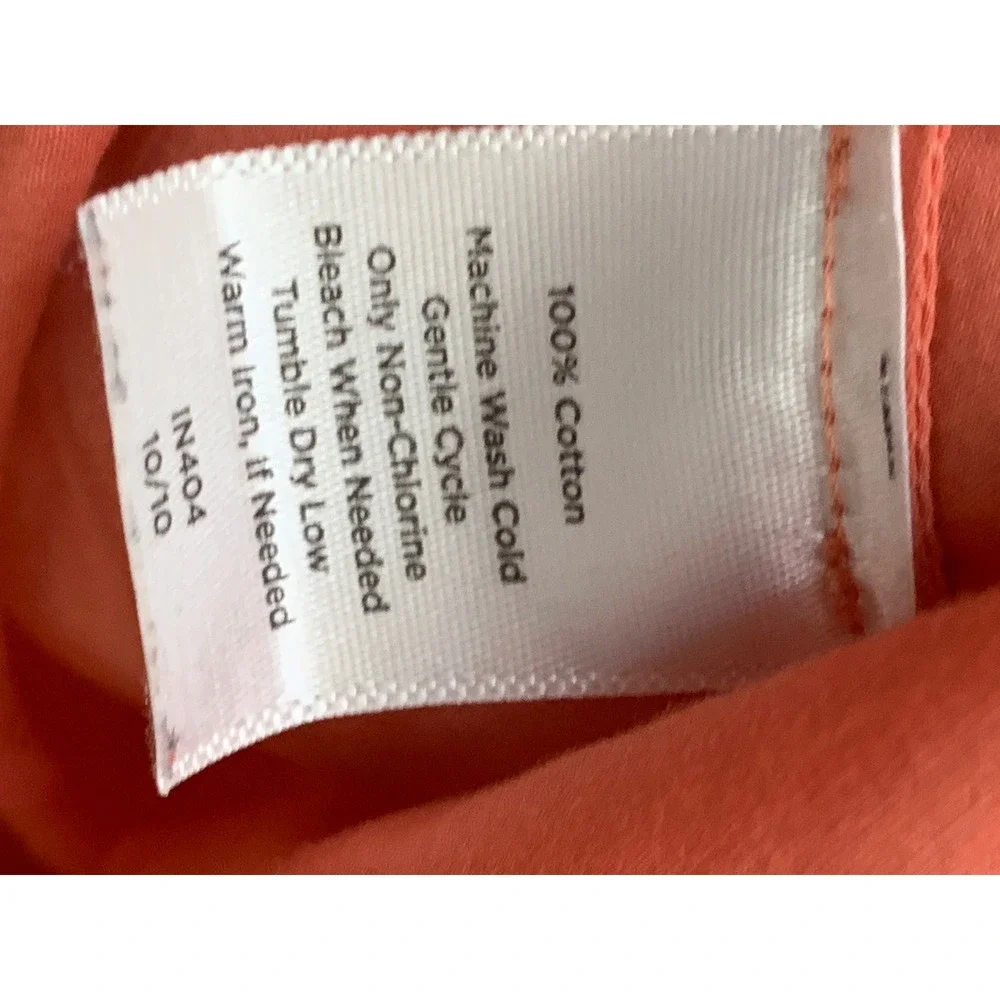 Talbots Woman Coral Pink 100% Cotton Short Sleeve Button Down Shirt 18W